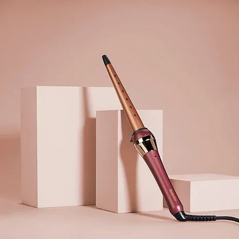 ondulues flokësh BaByliss 2523PE konik 25-13 mm Advanced Ceramics 30 temperatura 150-210°C quartz-ceramic, ngjyrë rozë e artë/bordo