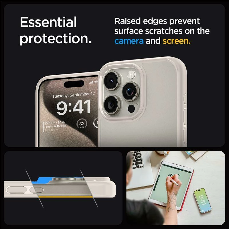 Mbështjellës Spigen Ultra Hybrid për iPhone 15 Pro, Titanic