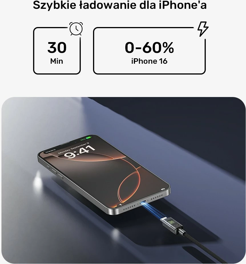 Kabllo USB-C Unitek USB-C/USB-C, 1m, 60W, me ekran, e zezë