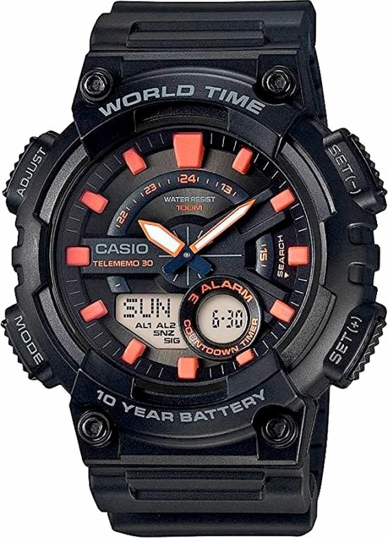 Orë dore për meshkuj CASIO, e zezë