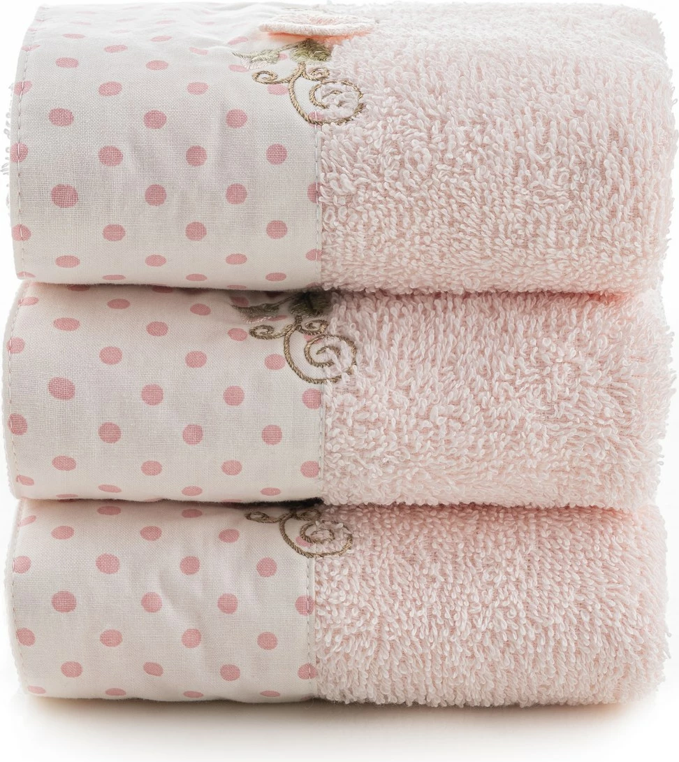 Set peshqirësh për larje (3 copë), Mijolnir, Lavin - ngjyrë salmon