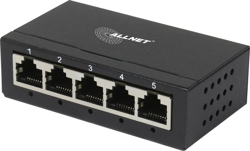 Switch rrjeti ALLNET 215276, 5x Gigabit Ethernet, desktop, fanless, i zi