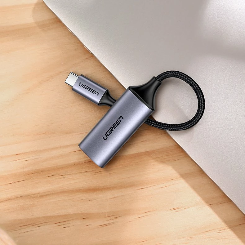 Adapter Ugreen USB Type C në HDMI 2.0, 4K @ 60 Hz, Thunderbolt 3, Gri