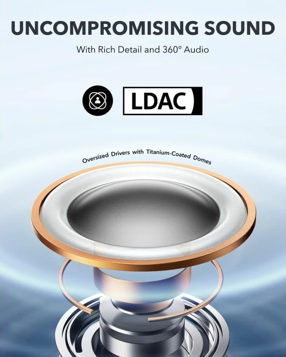 Kufje wireless Anker Soundcore AeroFit Pro A3871G11, LDAC, Spatial Sound, IPX5, 46h, me kuti karikimi, të zeza