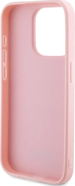 Mbështjellës Guess Saffiano Iridescent Script për iPhone 15 Pro, Rozë