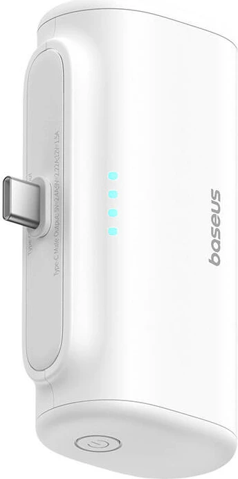 Powerbank Baseus Compact 5000mAh 20W USB-C bardhë