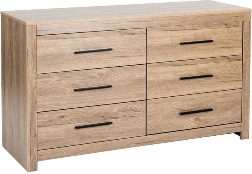 Komodë DODO, ngjyrë lisi e errët, 132x45x75