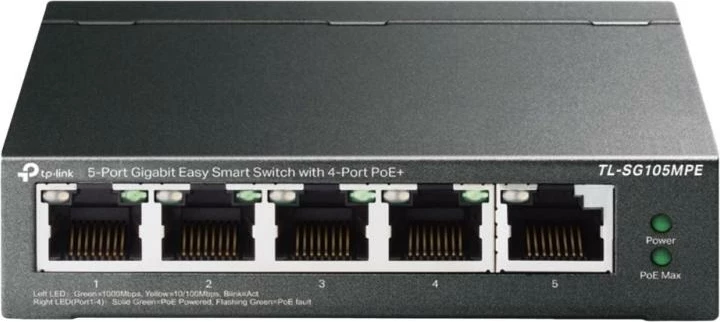 Switch TP-Link TL-SG105MPE 5 porta Gigabit 4x PoE+ metal