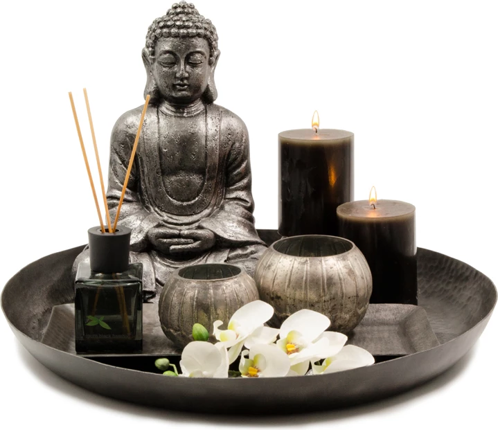 Tabaka dekorative FADE, alumin i zi, 53x53x6cm