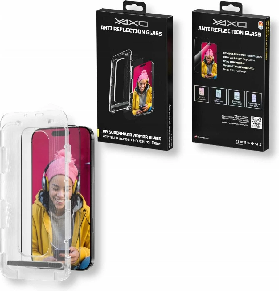 Xham mbrojtës ekrani Yaxo AR Superhard Armor Glass për iPhone 17 Pro Max, 1 copë