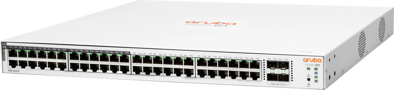 Switch HPE Aruba Instant On 1830 48G, 24x PoE Class 4, 4x SFP, 370W, 1U