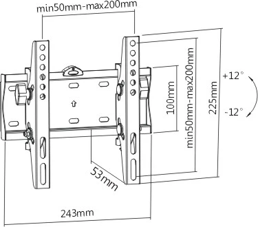 Mbajtëse për TV Gembird, e zezë