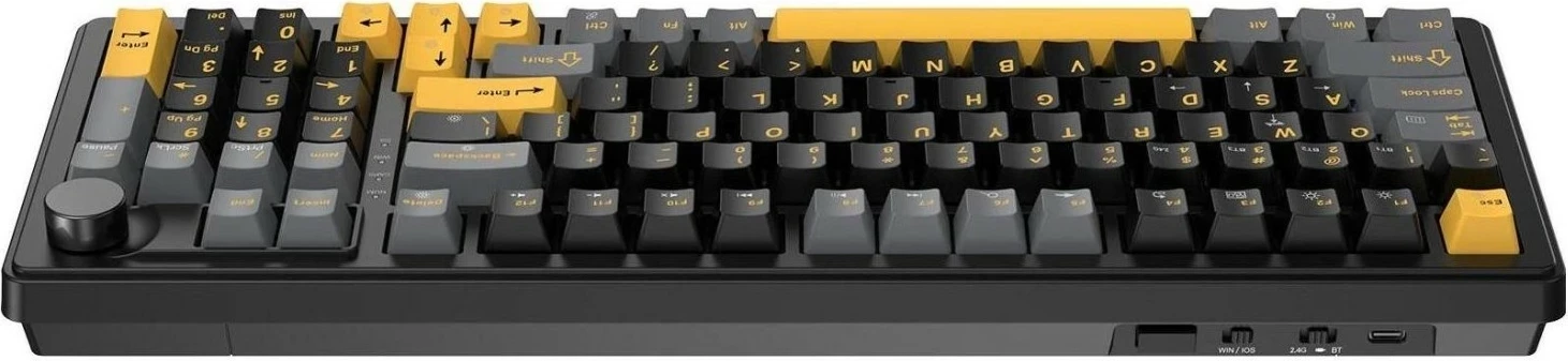 Tastierë gaming White Shark Excalibur, mekanike 98%, RGB, Hot-Swap KTT Wine Red, wireless/USB-C, black-grey