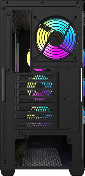 Kasë kompjuteri Darkflash DS900WD ATX Midi Tower, panel anësor xham i temperuar, mbështetje ATX/M-ATX/ITX, 2x HDD + 2x SSD, 7 slote PCIe, me 4 ventilatorë ARGB, e zezë, set x4