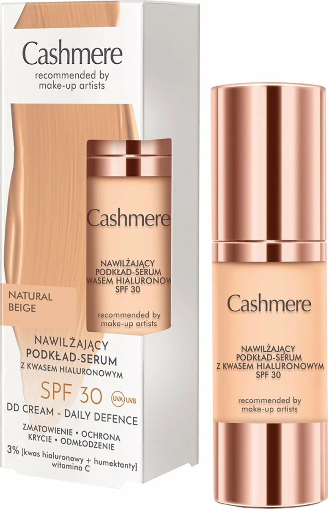 Fondatinë-serum DAX Cashmere DD SPF 30 30 ml, 01 Natural Beige