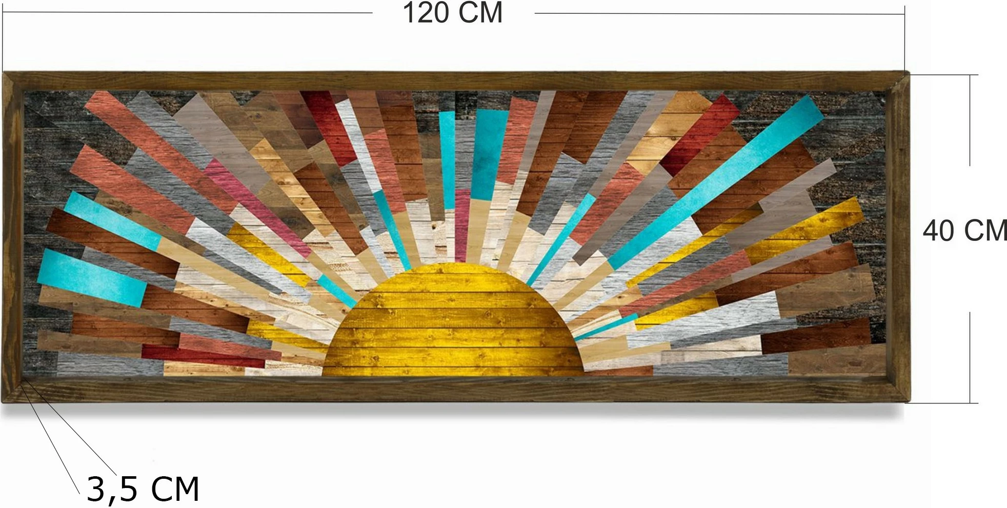 Pikturë dekorative me kornizë MDF, shumëngjyrëshe, TAH021, 40x120cm