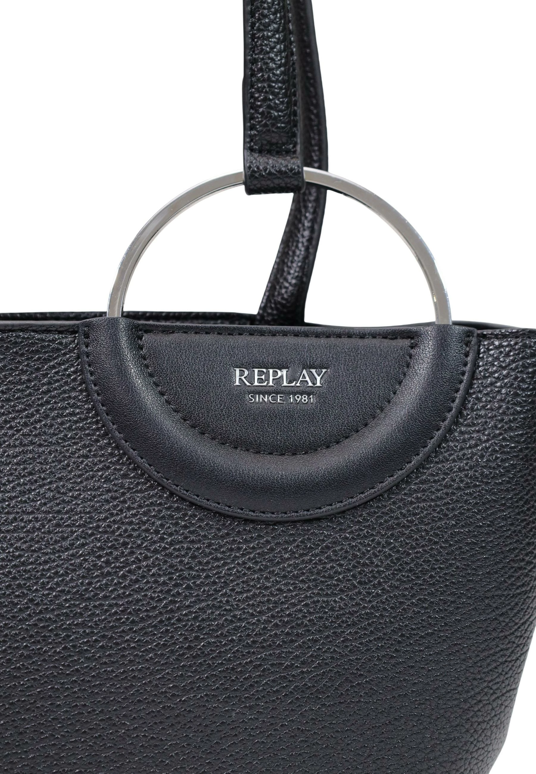 Çantë tote për femra Replay FW01C7.000.A7243S, e zezë