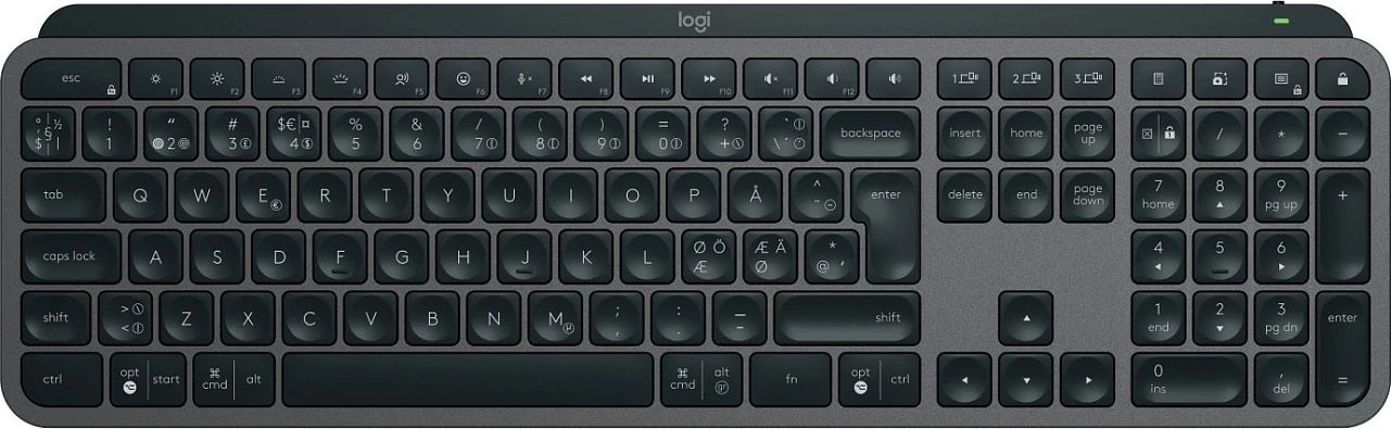 Set tastierë dhe maus Logitech 920-010931, Wireless, RF Wireless + Bluetooth, QWERTY, LED, Grafit