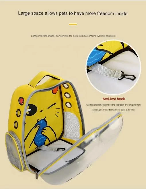 Çantë e shpinës për kafshë shtëpiake me dizajn maceje të verdhë,  ÇVM