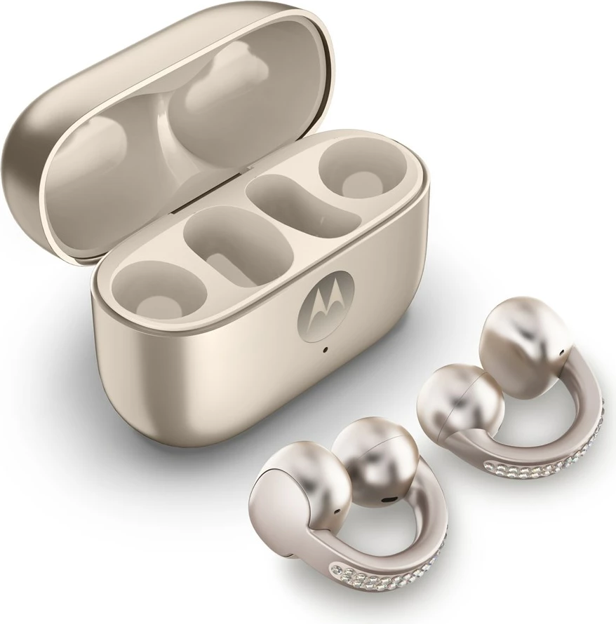 Kufje Motorola moto buds loop, wireless, Bluetooth, me kapëse për vesh, Bezhe