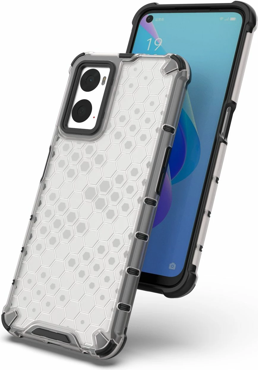 Mbështjellës Hurtel Honeycomb për Oppo A76 / Oppo A36 / Realme 9i, Transparent