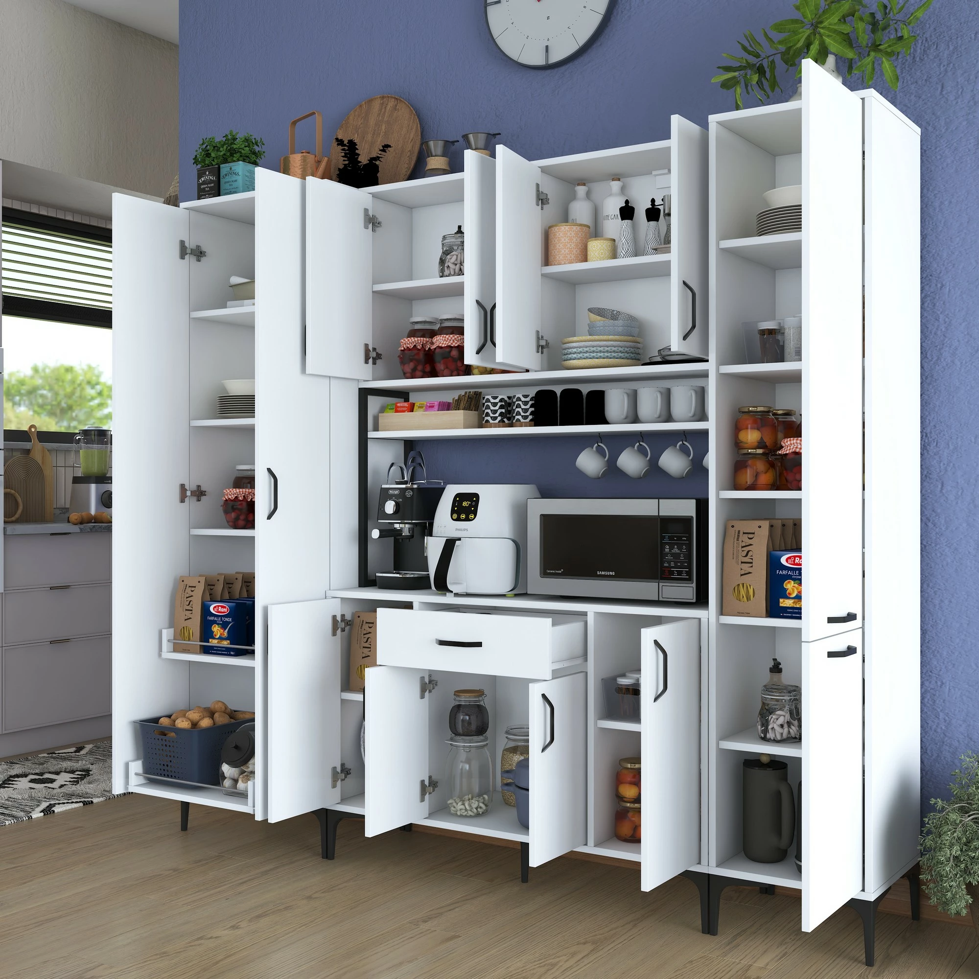 Dollap multifunksional Hanah Home, JE132 - 3053, ngjyrë e bardhë