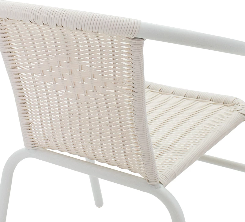 Karrige për kopsht Obbi metal-pe, ngjyrë e bardhë, 54x56x73cm