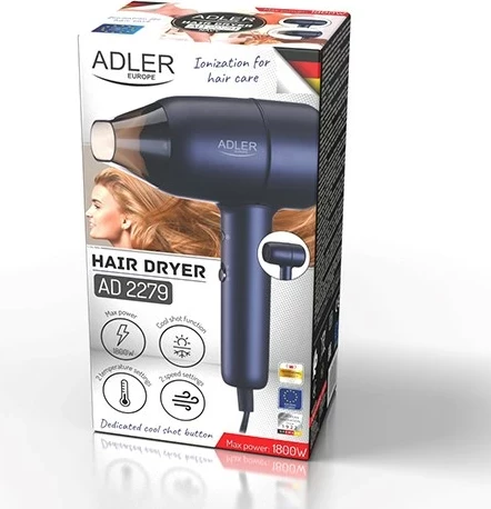 Tharëse flokësh Adler AD 2279b, Blu