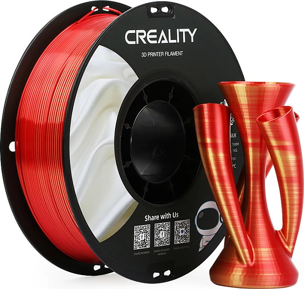 Filament 3D Creality CR-Silk PLA, 1.75 mm, 1 kg, kuqe/ari