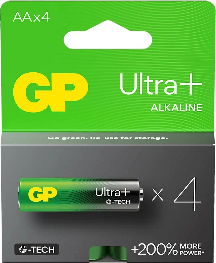 Bateri alkaline GP Ultra+ G-TECH, AA/LR6, 1.5V, 4 copë