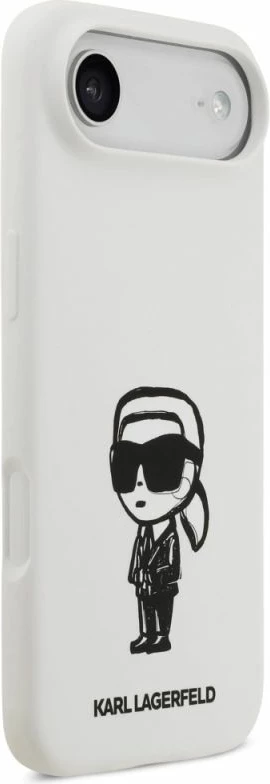 Kapak telefoni Karl Lagerfeld Silicone Karl Sketch & Logo MagSafe për iPhone 17 Air, i bardhë