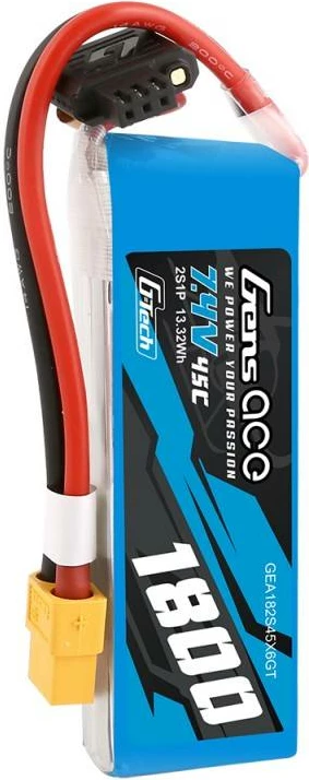 Bateri LiPo Gens ace G-Tech 1800mAh 7.4V 45C 2S1P XT60, blu