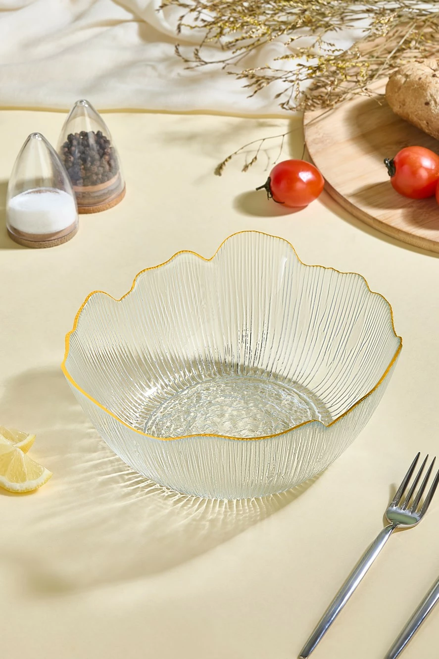 Enë qelqi për sallatë Hermia, Tirmit, transparente, 21cm