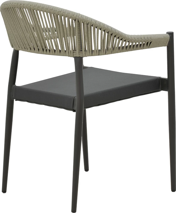 Karrige alumini Elation e grumbullueshme, kornizë antracit-tekstilen rattan antracit, 56x62x77cm