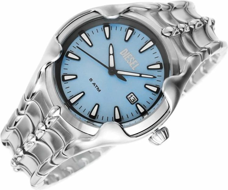 Orë dore për meshkuj DIESEL, argjendtë/blu