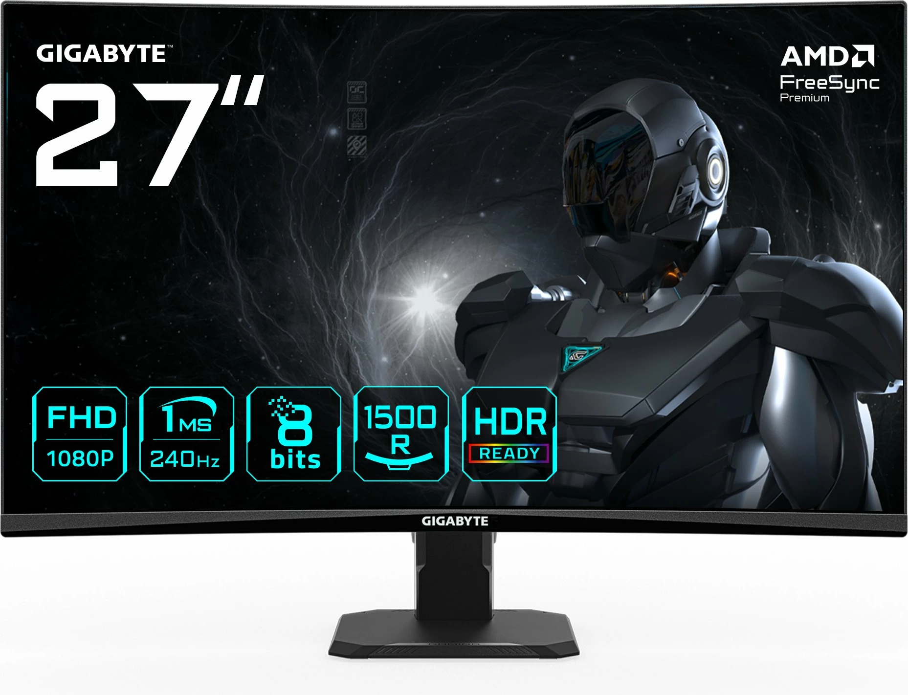 Monitor gaming Gigabyte GS27FC2 27\" FHD 240Hz 1ms i lakuar HDR10 FreeSync Premium, zi