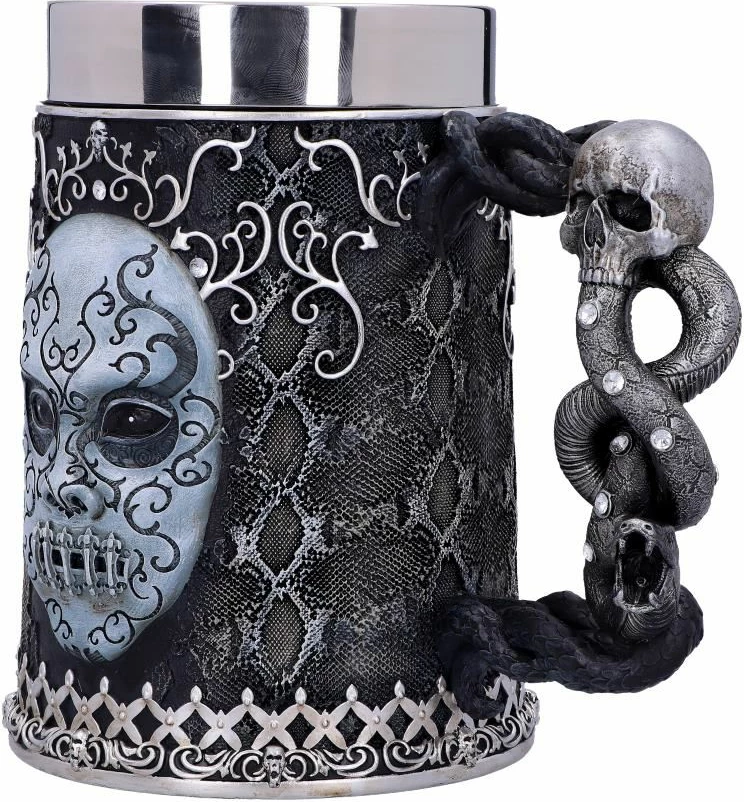 Krigllë koleksionuese NEMESIS NOW Harry Potter Death Eater, rezinë/çelik inox, insert i heqshëm, e zezë/gri