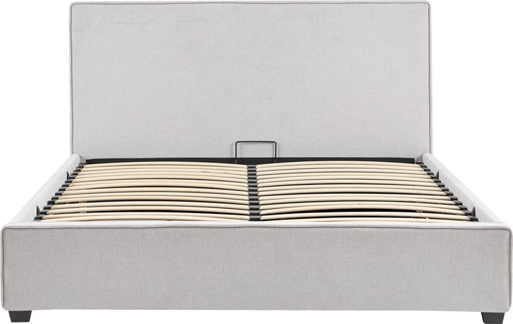 Krevat dopio Bedkapakoworld, material stof, ngjyrë gri, 160x200cm