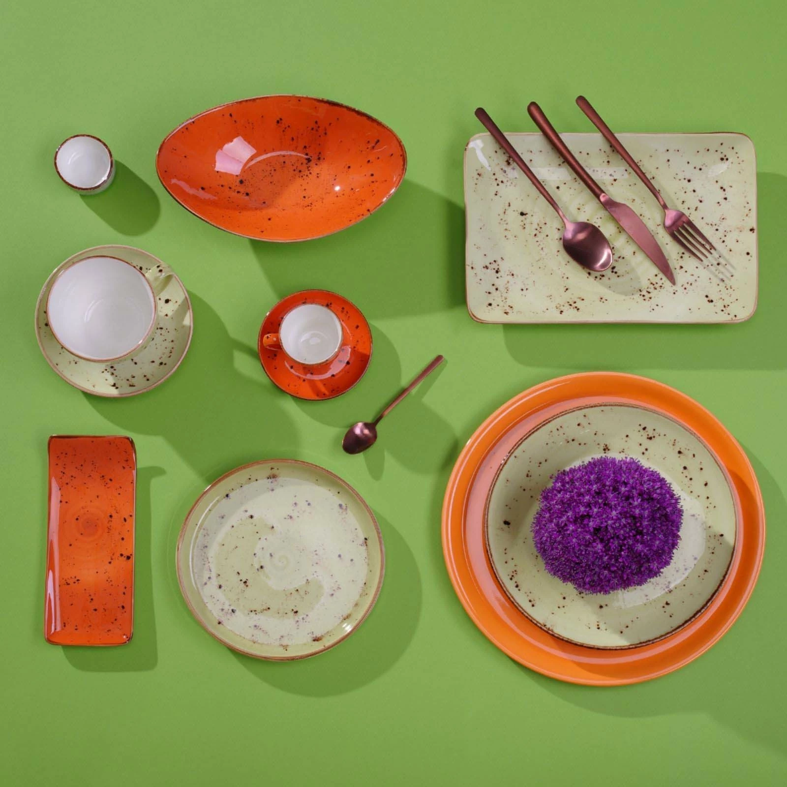 Pjatëz cappuccino Fine Dine Olive 160mm, e gjelbër, set 6 copë