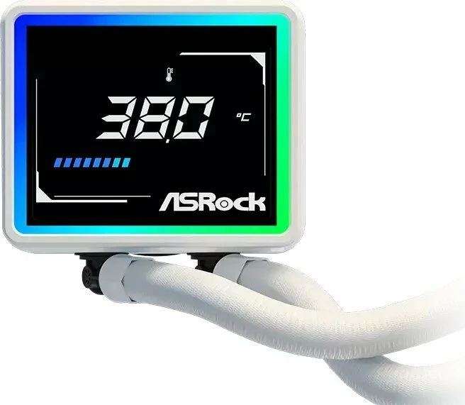 Ftohës uji AIO për CPU ASRock Challenger 360 Digital, radiator 360 mm, 3x120 mm PWM, ARGB, e bardhë, set me 3 ventilatorë (90-ACLA36-WAAGA6)