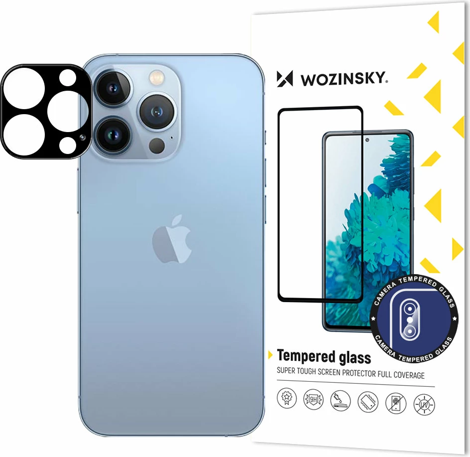 Xham i temperuar për kamerë Wozinsky, për iPhone 15 Pro Max, i zi