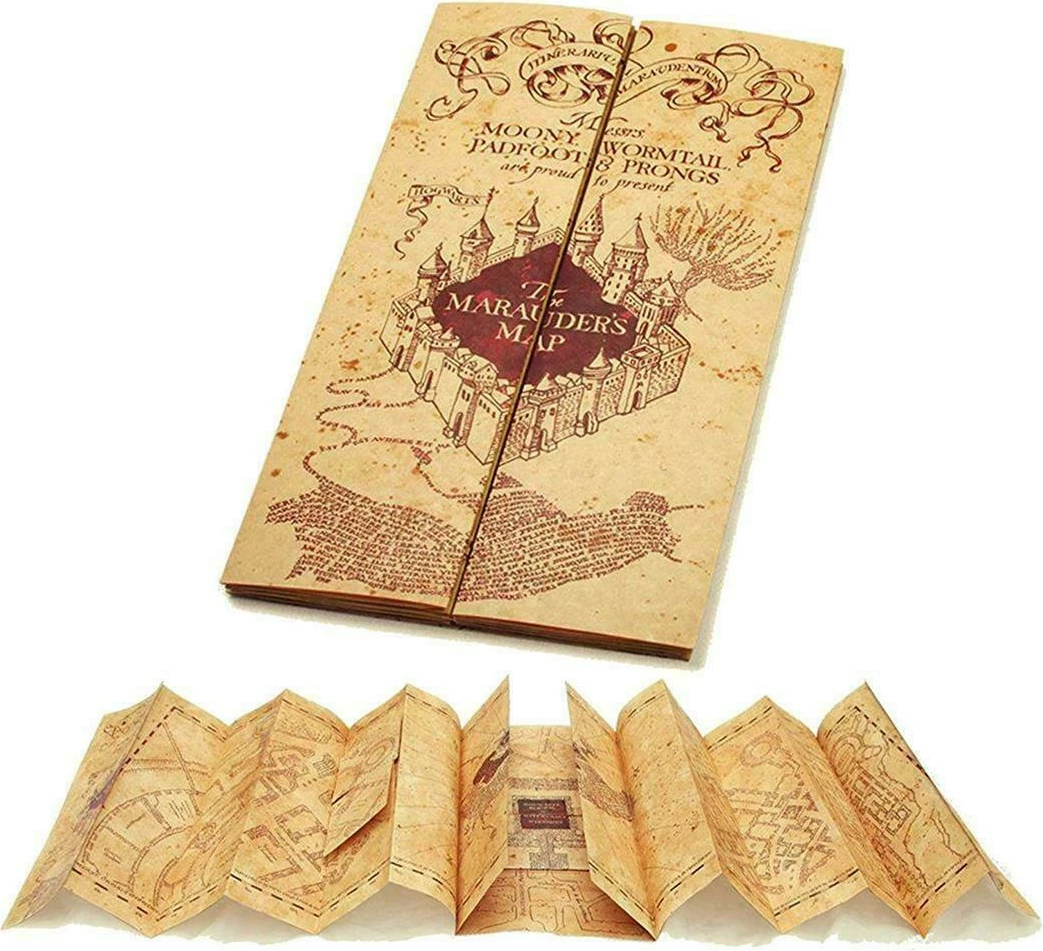 Replikë harte e palosshme NOBLE COLLECTION Harry Potter Marauder's Map 39.5 x 183 cm