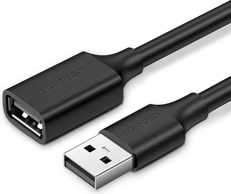 Kabllo zgjatuese USB Ugreen US103, 3m, USB 2.0, E zezë