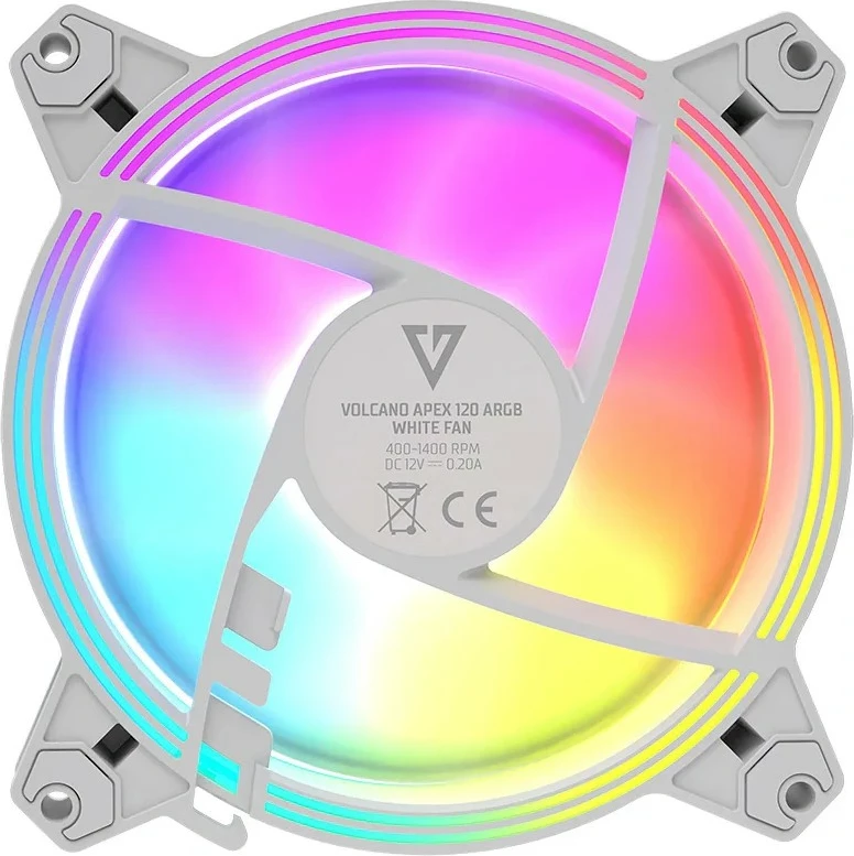 Ventilator kompjuteri MODECOM FAN-APEX-120S-ARGB-200, 120mm, ARGB, i bardhë