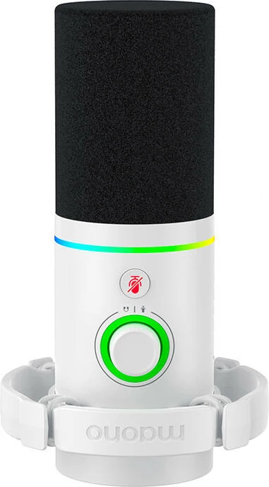 Mikrofon dinamik Maono PD200x, i bardhë, me ndriçim RGB