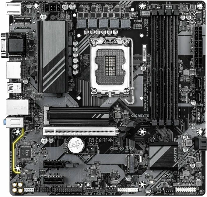 Pllakë amë GIGABYTE B760M DS3H GEN5, LGA1700, DDR5, mATX, PCIe 5.0, 2.5GbE LAN, e zezë/gri