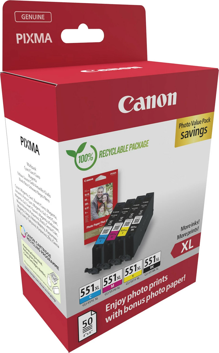 Set kartrixha boje Canon PIXMA 6443B008, XL, e zezë/cyan/magenta/verdhë
