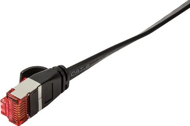 Kabllo rrjeti LogiLink Cat6A U/FTP flat patch 15m, 2xRJ45, e zezë
