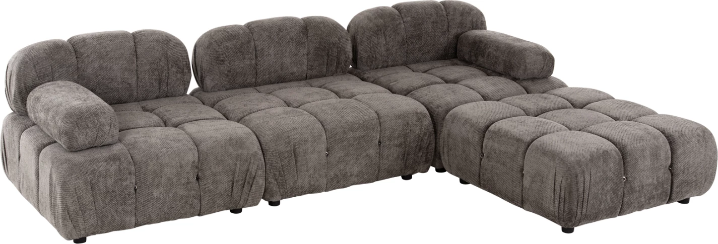 Divan polimorfik SHIFTER FH6073.02, pëlhurë e teksturuar, ngjyrë gri, 290x196x76H cm