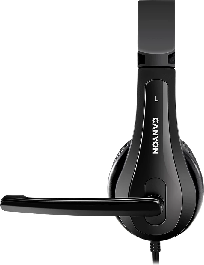 Kufje me mikrofon CANYON HSC-1, 3.5mm, stereo, kabllo e sheshtë 2m, të zeza
